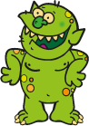 Cartoon Green Boogey Man